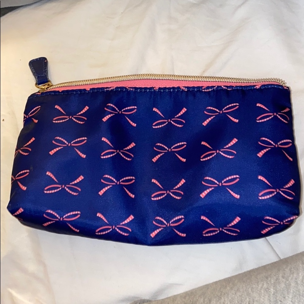 PINK AND BLUE RIBBON MAKEUP BAG
